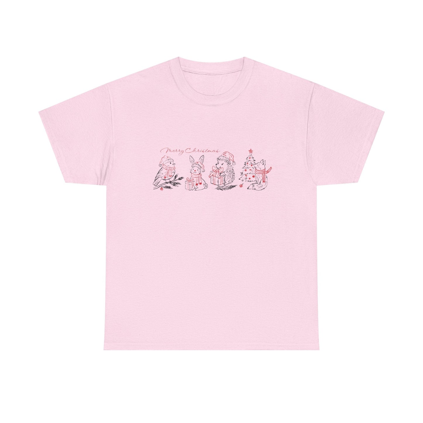 Whimsical Holiday Character Unisex Heavy Cotton Tee, Cute Graphic Tee, Family Reunion Shirt, Christmas Gift, Everyday Casual Wear - MaisonThreadory