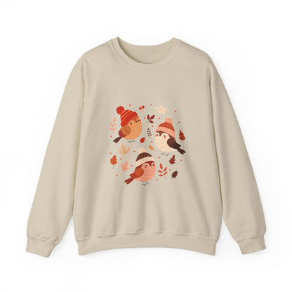 Cozy Birdie Crewneck Sweatshirt - Cute Winter Apparel, Gift for Bird Lovers, Fall Fashion, Layering Sweatshirt, Holiday Gift - MaisonThreadory