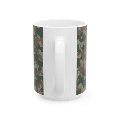 Camouflage Ceramic Mug for Coffee Lovers, Military Style, Unique Gift, Adventure Vibes, Perfect for Outdoors, 11oz, 15oz - MaisonThreadory