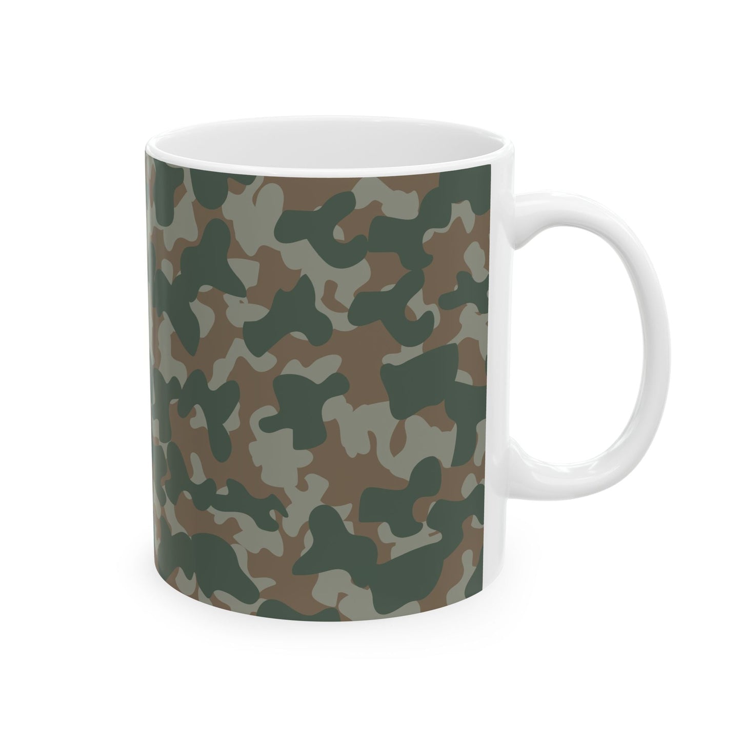 Camouflage Ceramic Mug for Coffee Lovers, Military Style, Unique Gift, Adventure Vibes, Perfect for Outdoors, 11oz, 15oz - MaisonThreadory