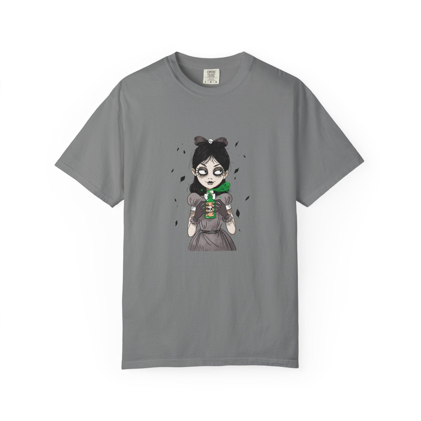 Gothic Girl Graphic Tee, Casual Wear, Halloween T-shirt, Unique Art Clothing, Gift for Teens - MaisonThreadory