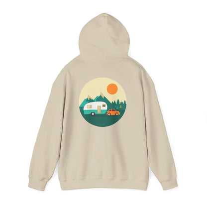 Camping Adventure Hoodie - Unisex Heavy Blend - Cozy Sweatshirt for Nature Lovers - Outdoor Gift - Travel Hoodie - MaisonThreadory