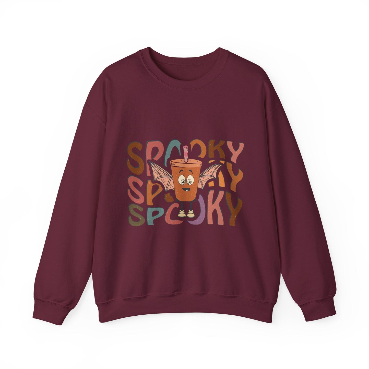 Spooky Vibes Crewneck Sweatshirt - Unisex Halloween Sweater for Cozy Nights, Fall Fashion, Gift for Spooky Season, Festive Apparel - MaisonThreadory