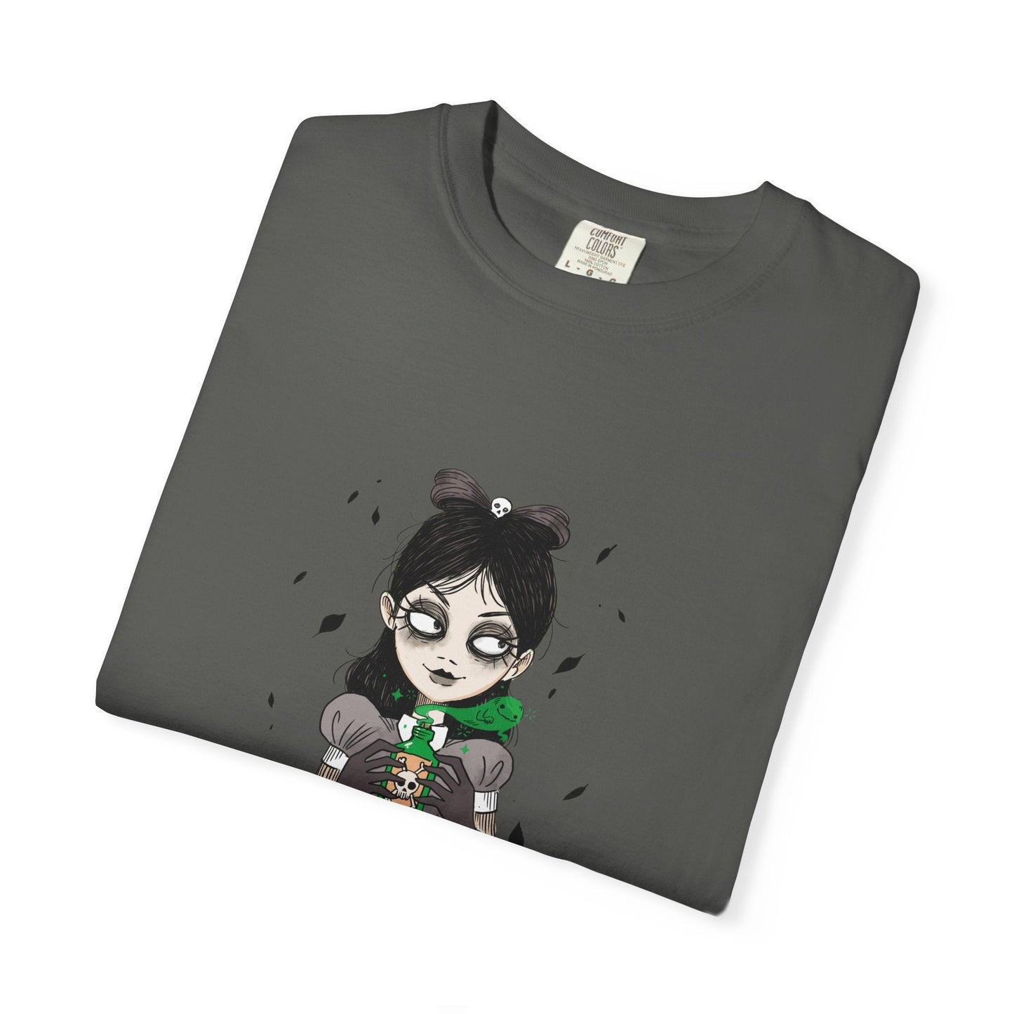 Gothic Girl Graphic Tee, Casual Wear, Halloween T-shirt, Unique Art Clothing, Gift for Teens - MaisonThreadory
