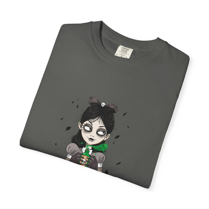 Gothic Girl Graphic Tee, Casual Wear, Halloween T-shirt, Unique Art Clothing, Gift for Teens - MaisonThreadory