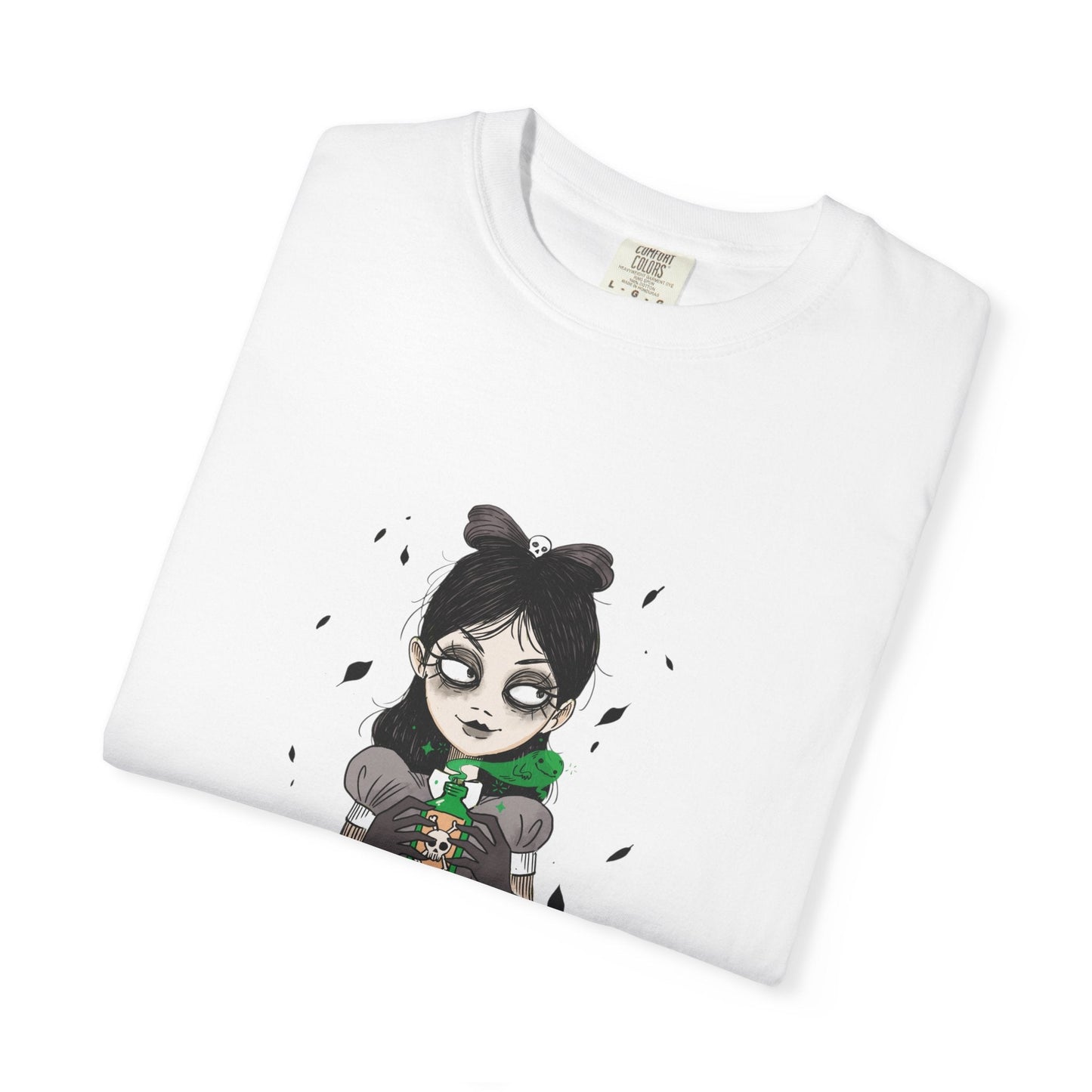 Gothic Girl Graphic Tee, Casual Wear, Halloween T-shirt, Unique Art Clothing, Gift for Teens - MaisonThreadory