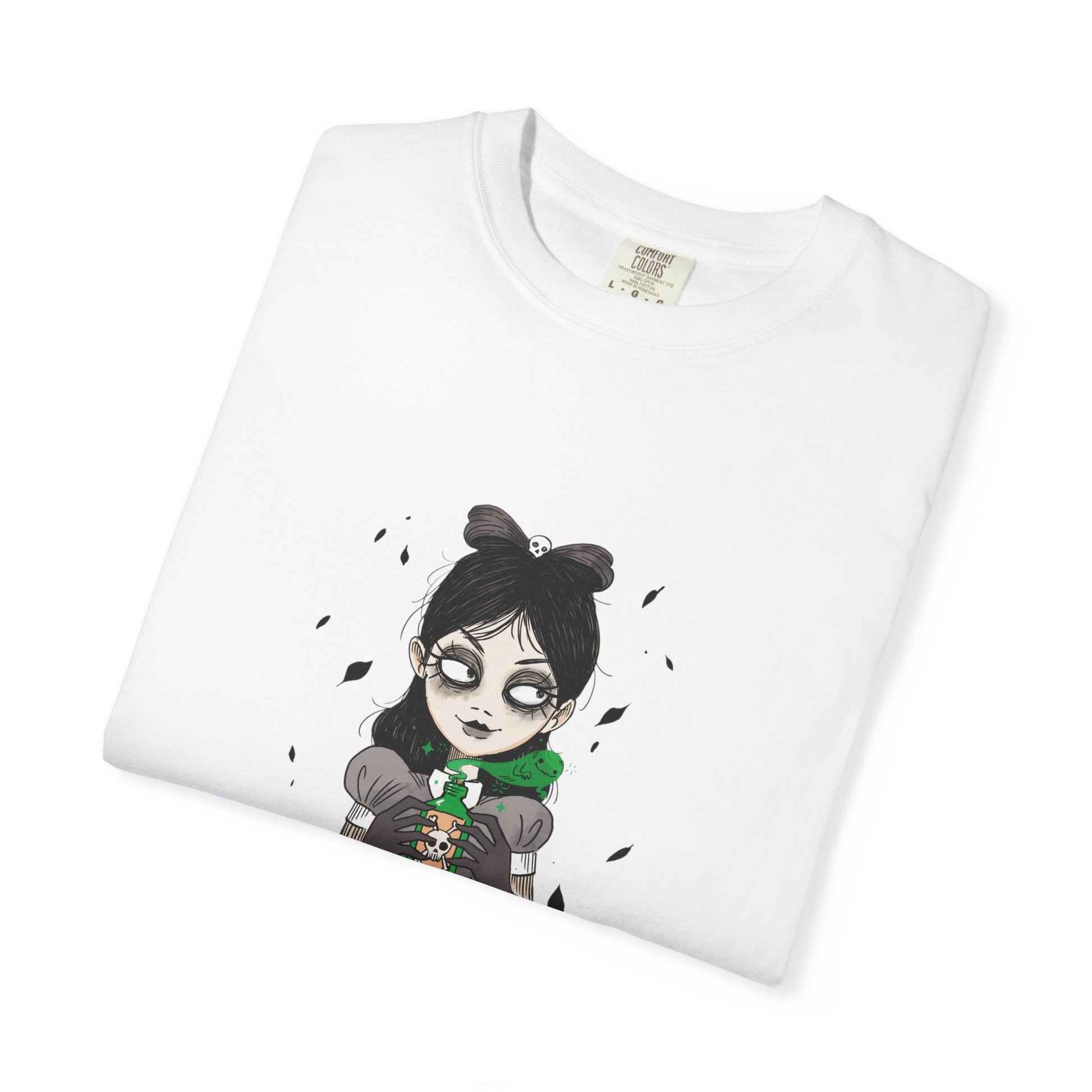 Gothic Girl Graphic Tee, Casual Wear, Halloween T-shirt, Unique Art Clothing, Gift for Teens - MaisonThreadory