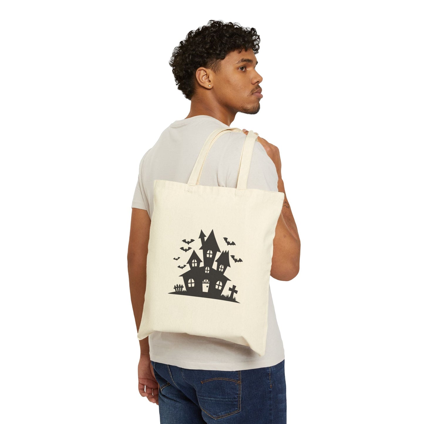 Spooky Halloween Tote Bag, Reusable Grocery Bag, Trick or Treat Bag, Eco - Friendly Shopping Tote, Halloween Party Favor - MaisonThreadory
