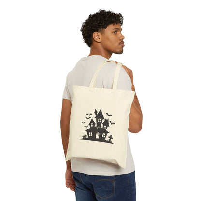 Spooky Halloween Tote Bag, Reusable Grocery Bag, Trick or Treat Bag, Eco - Friendly Shopping Tote, Halloween Party Favor - MaisonThreadory