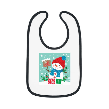 Baby Bib — Cute Snowman "Let It Snow" Holiday Feeding Bib - MaisonThreadory