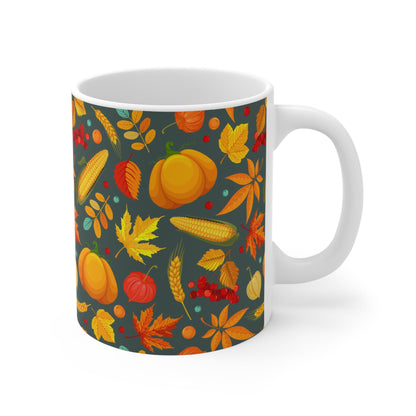 Autumn Harvest Mug, Cozy Fall Drinkware, Pumpkin Spice Mug, Thanksgiving Coffee Cup, Seasonal Gifts for Fall Lovers - MaisonThreadory
