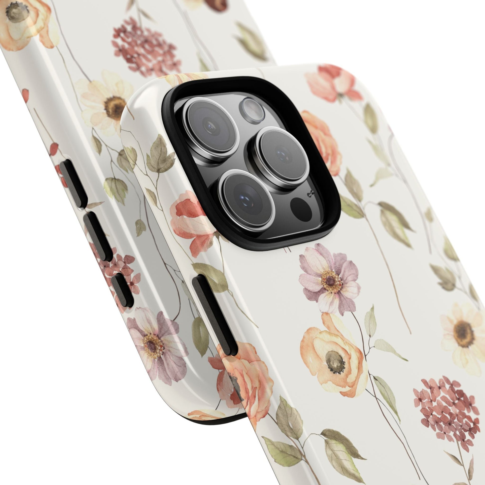 Floral Phone Case, Cute Flower Cover, Botanical Tough Case, Protective Smartphone Shell, Chic Floral Design, Trendy iPhone Case - MaisonThreadory