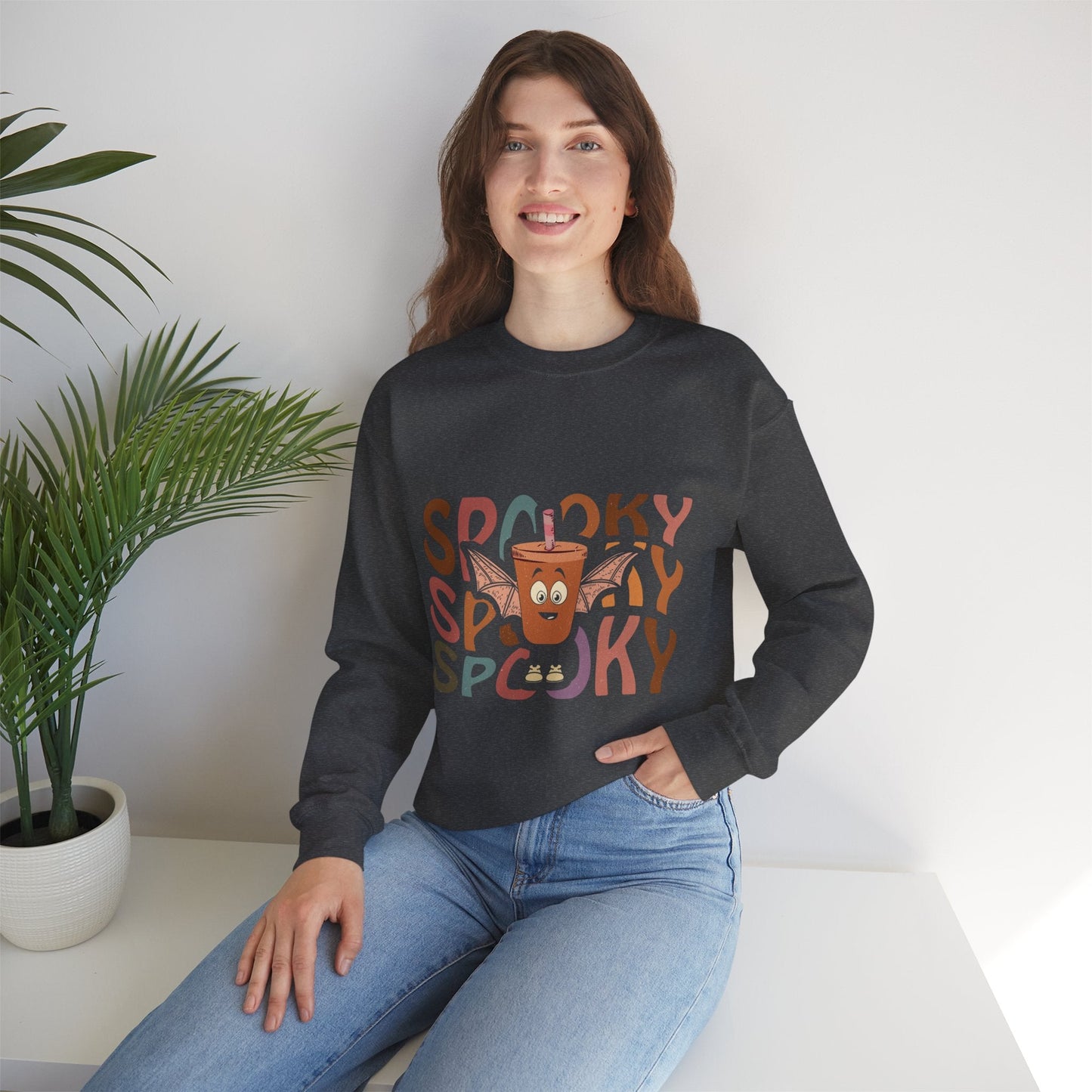 Spooky Vibes Crewneck Sweatshirt - Unisex Halloween Sweater for Cozy Nights, Fall Fashion, Gift for Spooky Season, Festive Apparel - MaisonThreadory
