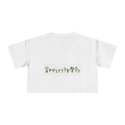 Botanical Bliss Women's Crop Tee, Cute Plant Lover Tee, Gardening Gift, Summer Fashion, Eco - Friendly Style, Trendy Crop Top - MaisonThreadory