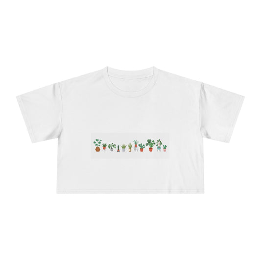 Botanical Bliss Women's Crop Tee, Cute Plant Lover Tee, Gardening Gift, Summer Fashion, Eco - Friendly Style, Trendy Crop Top - MaisonThreadory