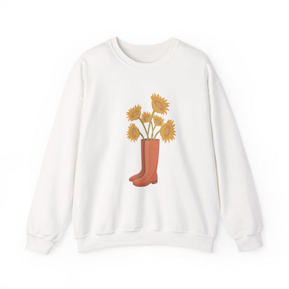 Sunny Boots Floral Crewneck Sweatshirt - MaisonThreadory