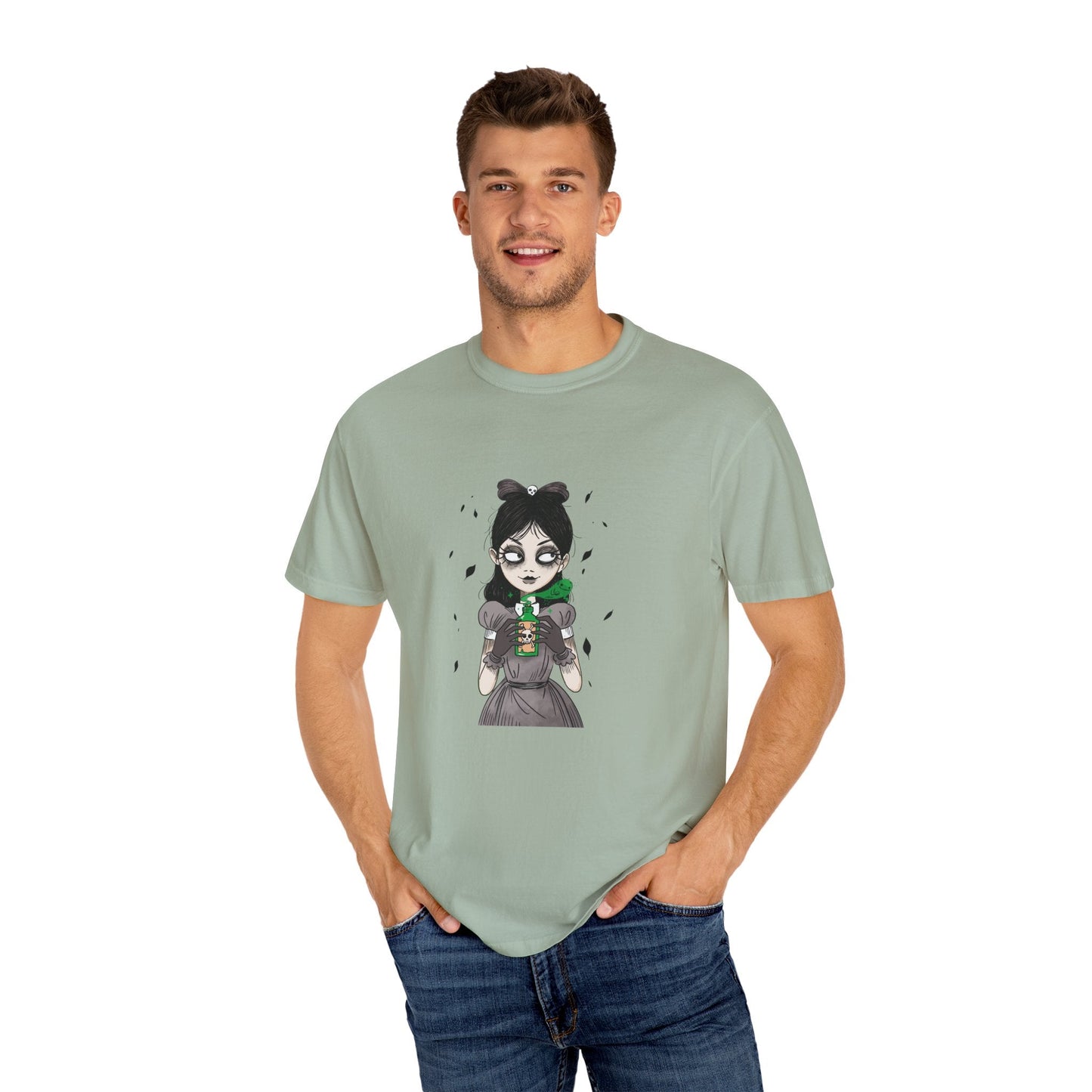 Gothic Girl Graphic Tee, Casual Wear, Halloween T-shirt, Unique Art Clothing, Gift for Teens - MaisonThreadory