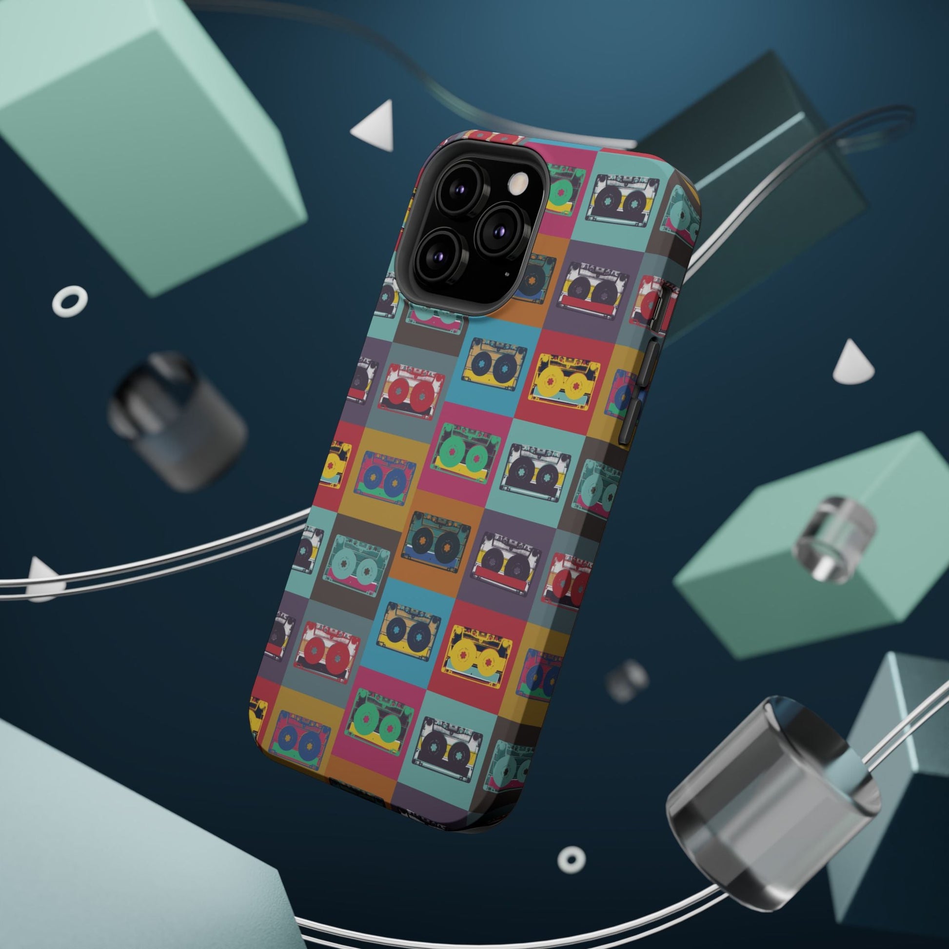 Retro Cassette Tape Phone Case, Vintage Style Tough Case, Music Lover Gift, Funky Tech Accessory, Fun Phone Cover - MaisonThreadory