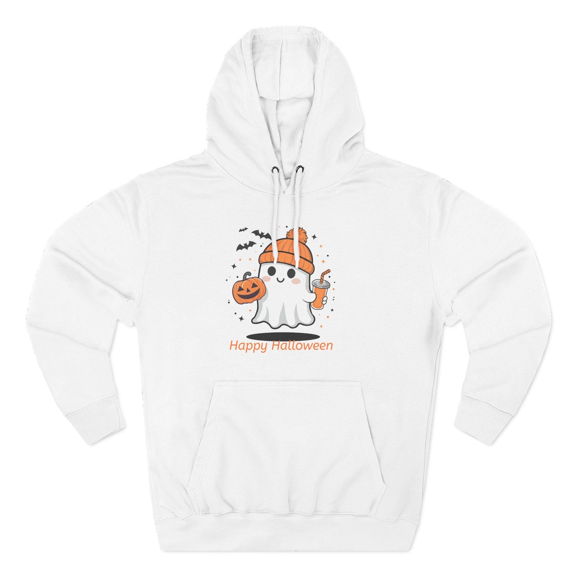 Halloween Ghost Hoodie, Cozy Fleece Sweatshirt for Fall, Unisex Autumn Apparel, Perfect for Halloween Parties, Casual Streetwear - MaisonThreadory