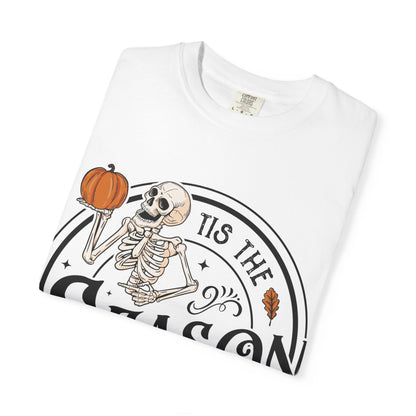 Halloween Skeleton T-Shirt, Unisex Fall Shirt, Spooky Season Tee, Pumpkins Shirt, Timeless Autumn Style - MaisonThreadory