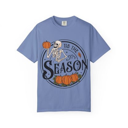 Halloween Skeleton T-Shirt, Unisex Fall Shirt, Spooky Season Tee, Pumpkins Shirt, Timeless Autumn Style - MaisonThreadory