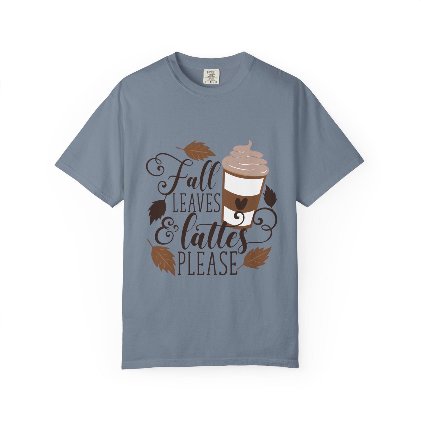 Fall Leaves & Lattes Unisex T-Shirt, Cozy Autumn Tee, Perfect for Fall, Coffee Lovers Gift, Seasonal Fashion Statement, Thanksgiving Shirt - MaisonThreadory