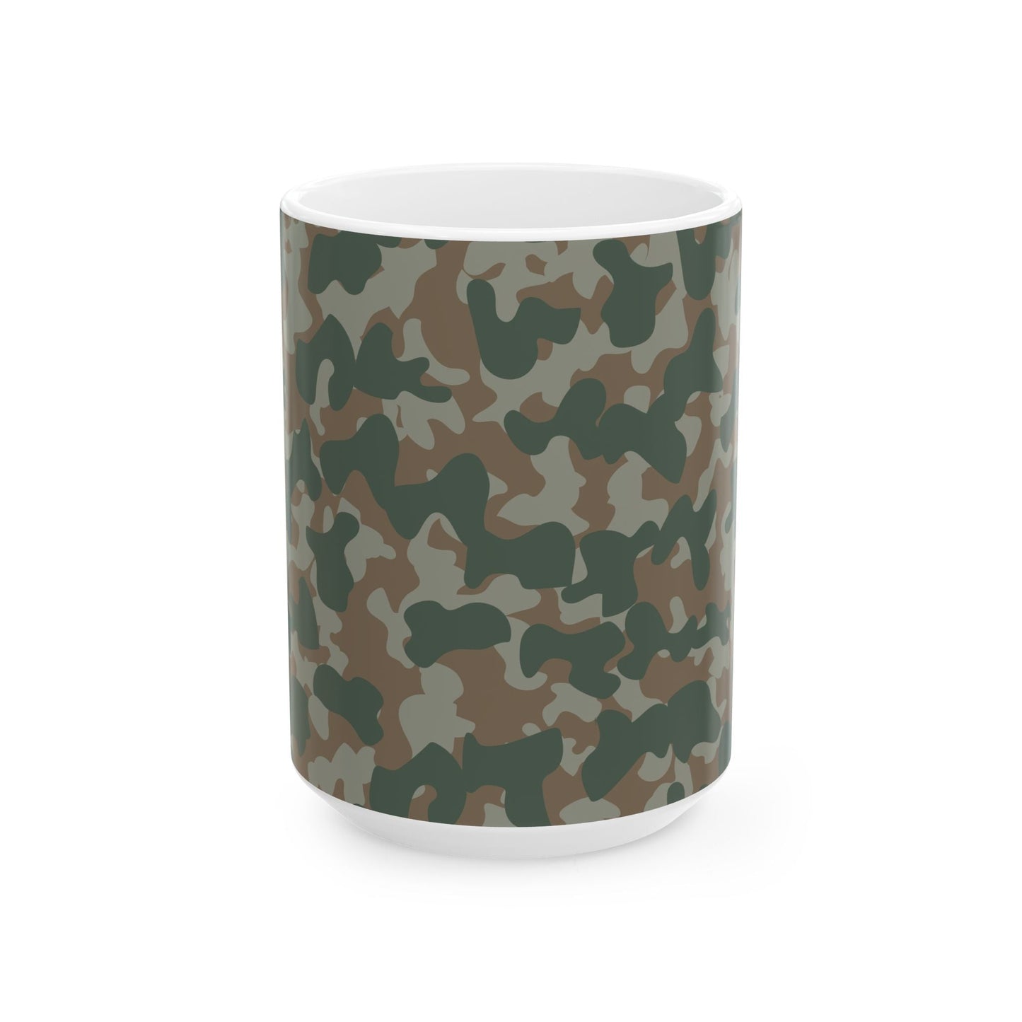 Camouflage Ceramic Mug for Coffee Lovers, Military Style, Unique Gift, Adventure Vibes, Perfect for Outdoors, 11oz, 15oz - MaisonThreadory
