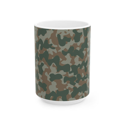 Camouflage Ceramic Mug for Coffee Lovers, Military Style, Unique Gift, Adventure Vibes, Perfect for Outdoors, 11oz, 15oz - MaisonThreadory