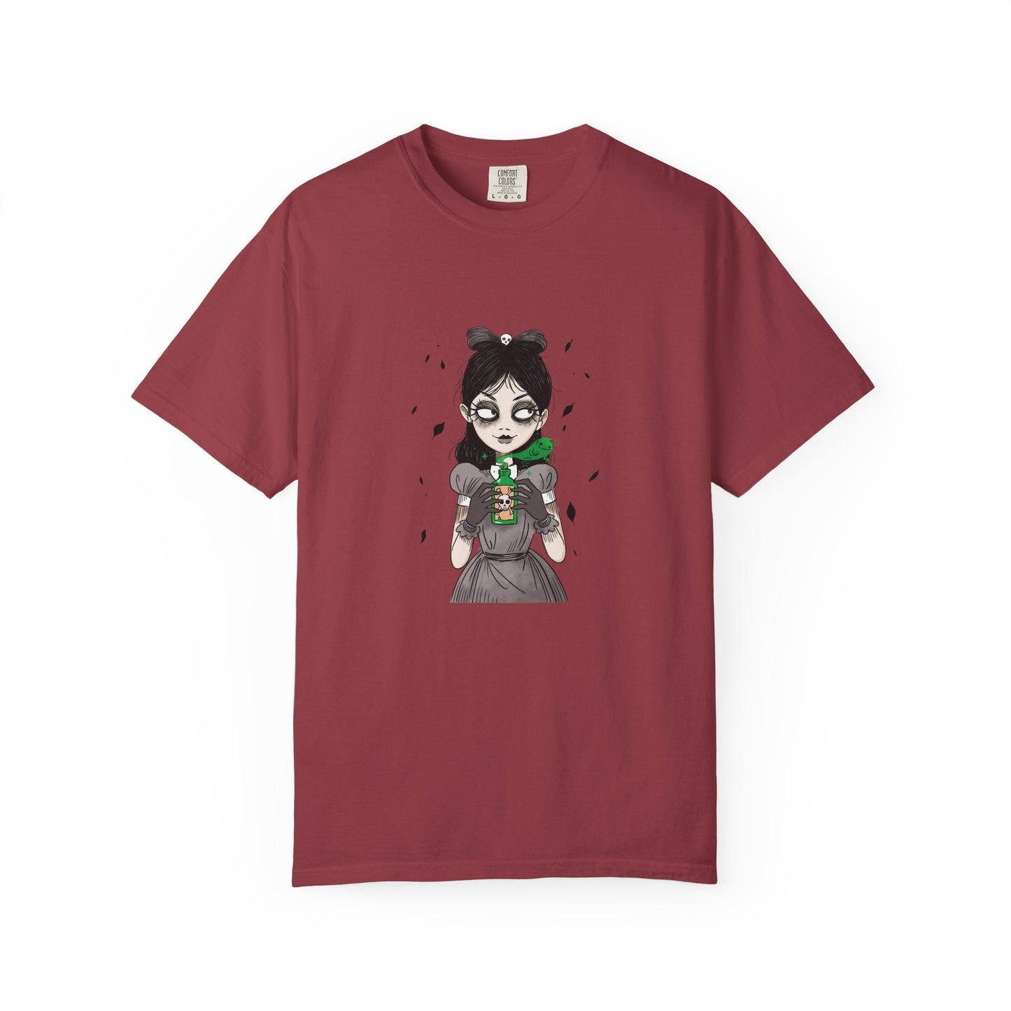 Gothic Girl Graphic Tee, Casual Wear, Halloween T-shirt, Unique Art Clothing, Gift for Teens - MaisonThreadory