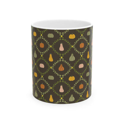 Autumn Harvest Ceramic Mug – Cozy Coffee Cup, Fall Decor, Pumpkin Design, Thanksgiving Gift, Seasonal Drinkware - MaisonThreadory