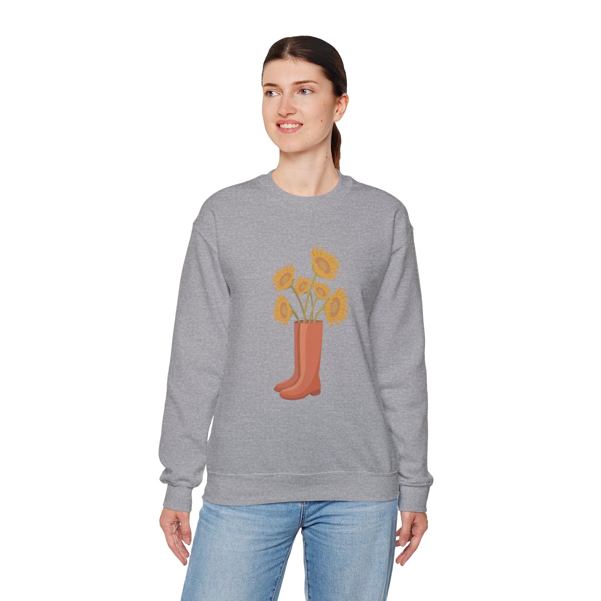 Sunny Boots Floral Crewneck Sweatshirt - MaisonThreadory