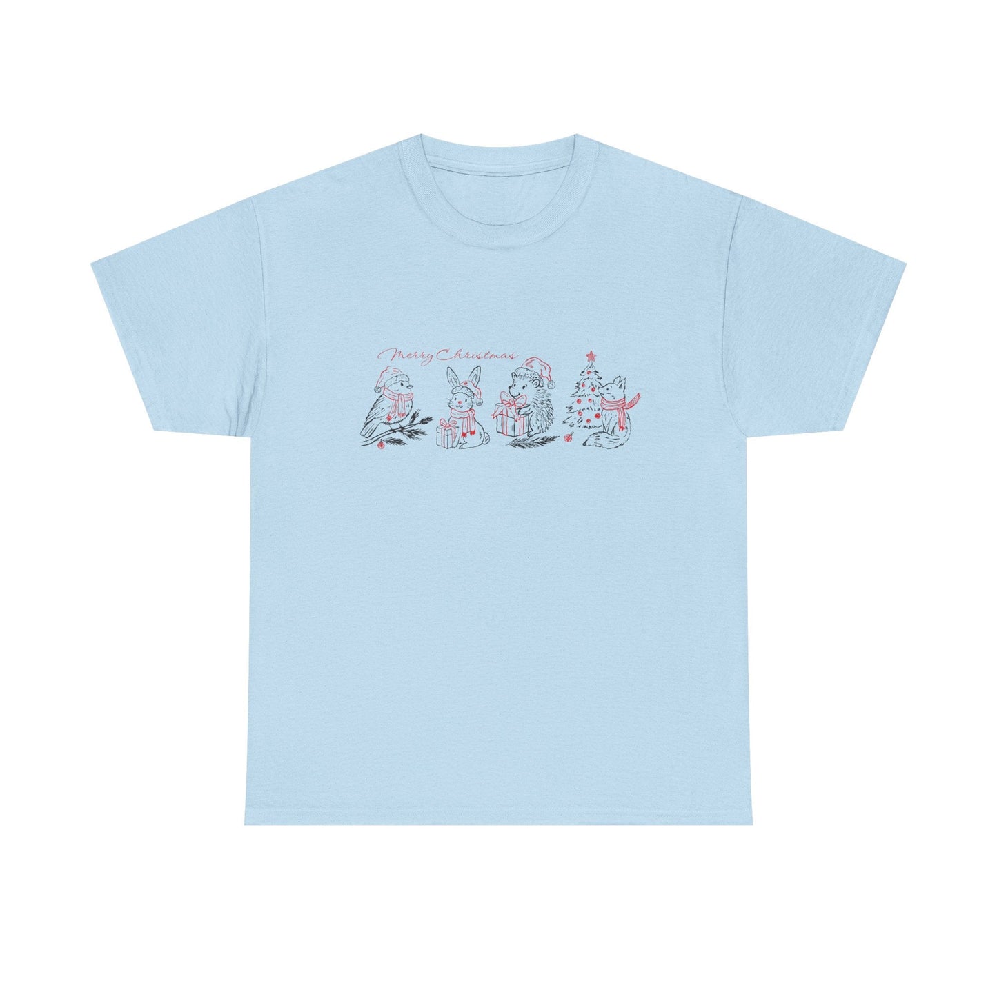 Whimsical Holiday Character Unisex Heavy Cotton Tee, Cute Graphic Tee, Family Reunion Shirt, Christmas Gift, Everyday Casual Wear - MaisonThreadory