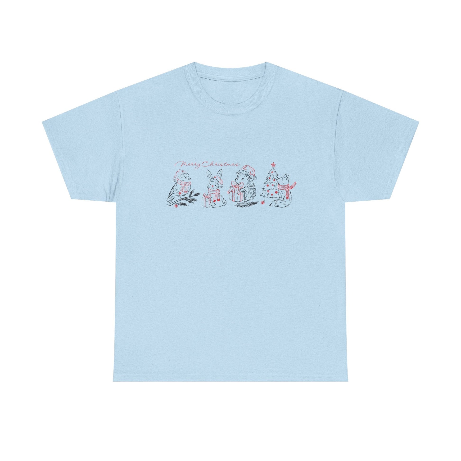 Whimsical Holiday Character Unisex Heavy Cotton Tee, Cute Graphic Tee, Family Reunion Shirt, Christmas Gift, Everyday Casual Wear - MaisonThreadory