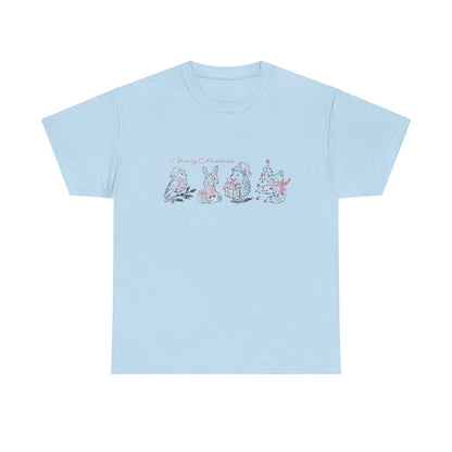 Whimsical Holiday Character Unisex Heavy Cotton Tee, Cute Graphic Tee, Family Reunion Shirt, Christmas Gift, Everyday Casual Wear - MaisonThreadory