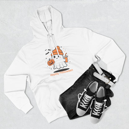 Halloween Ghost Hoodie, Cozy Fleece Sweatshirt for Fall, Unisex Autumn Apparel, Perfect for Halloween Parties, Casual Streetwear - MaisonThreadory