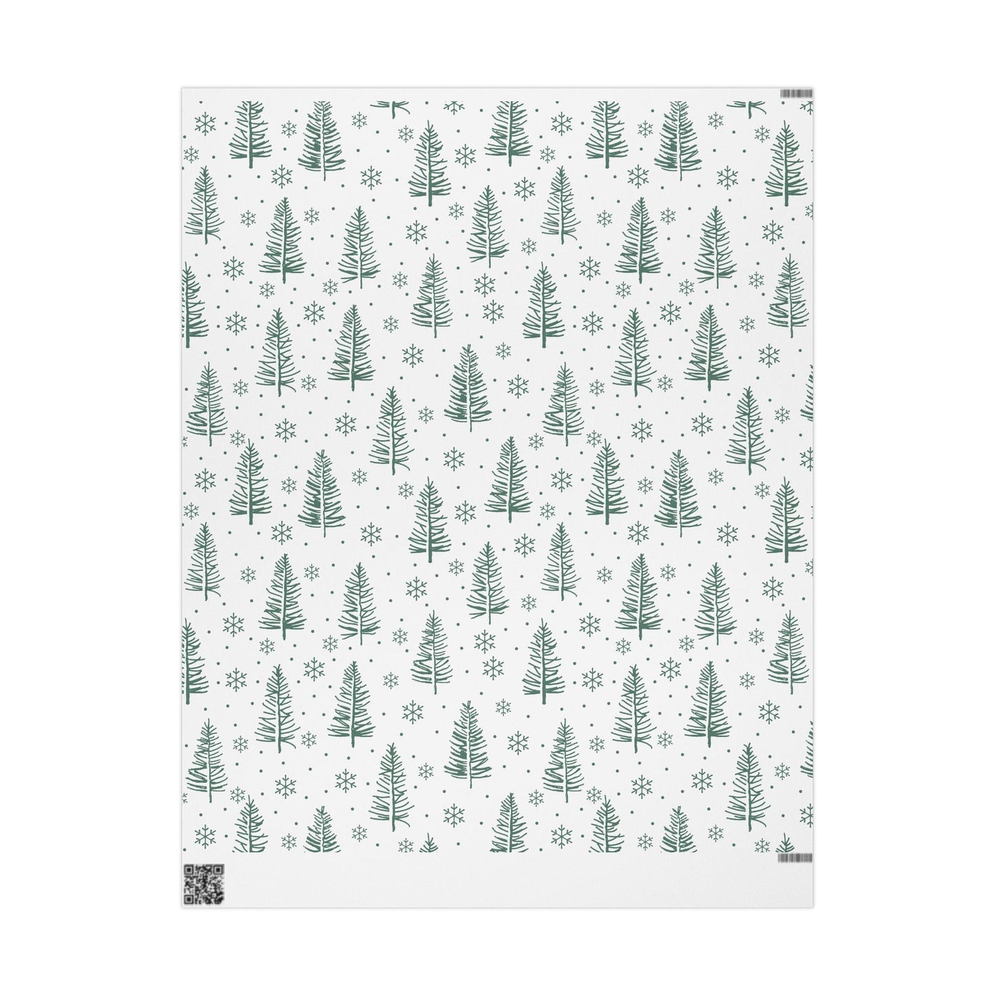 Christmas Tree Pattern Wrapping Paper – Green Pine & Snowflake Holiday Gift Wrap - MaisonThreadory