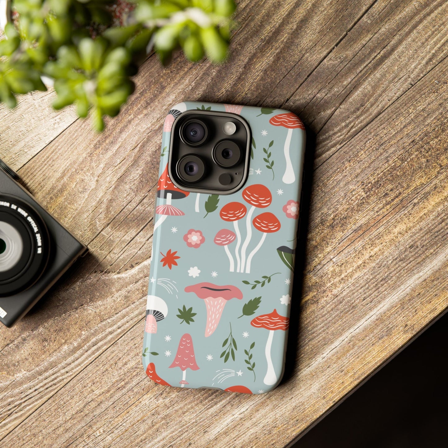 Whimsical Mushroom Phone Case, Cute Floral Smartphone Cover, Unique Gift for Nature Lovers, Trendy Tech Accessory, Eco - friendly Case - MaisonThreadory