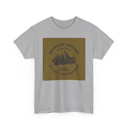 Mountain Adventure Tee, Outdoor Edition Heavy Cotton Shirt, Unisex Graphic T-Shirt, Perfect for Camping, Hiking, Gift for Nature Lovers - MaisonThreadory