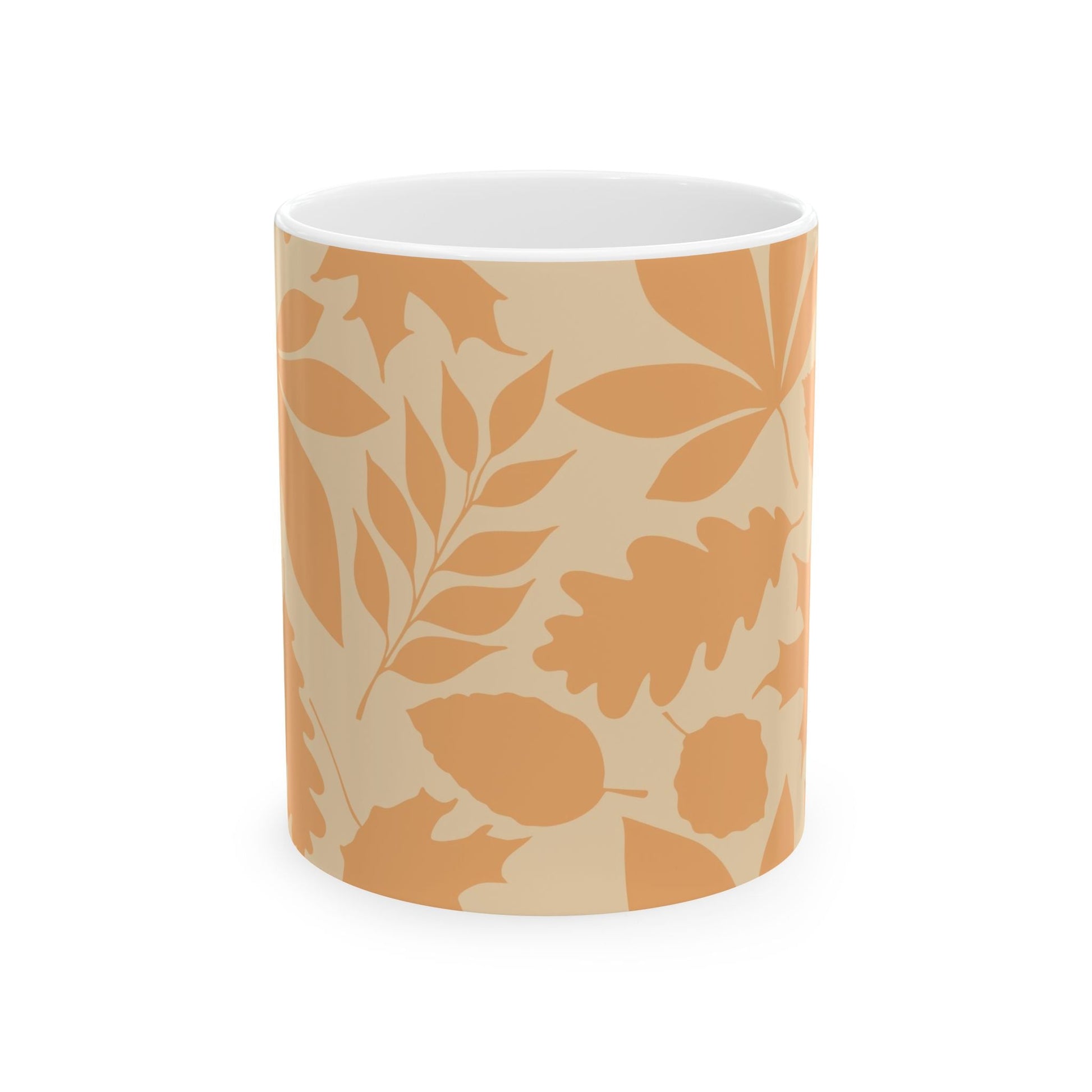 Autumn Leaves Ceramic Mug - Cozy Fall Decor, Gift for Coffee Lovers, Thanksgiving Mug, Nature - Themed Drinkware - MaisonThreadory