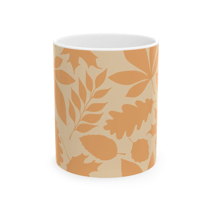 Autumn Leaves Ceramic Mug - Cozy Fall Decor, Gift for Coffee Lovers, Thanksgiving Mug, Nature - Themed Drinkware - MaisonThreadory