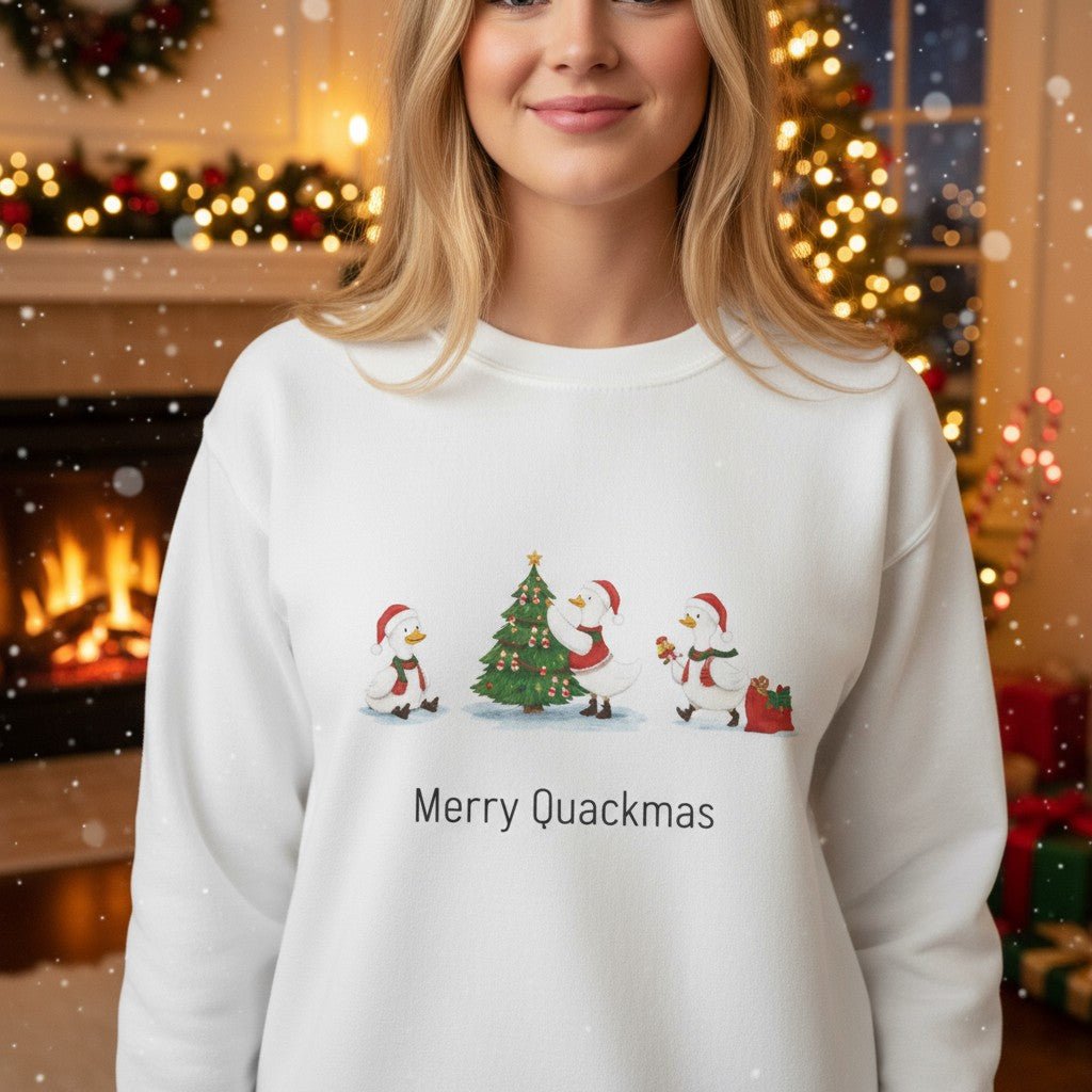 Merry Quackmas Crewneck Sweatshirt - MaisonThreadory