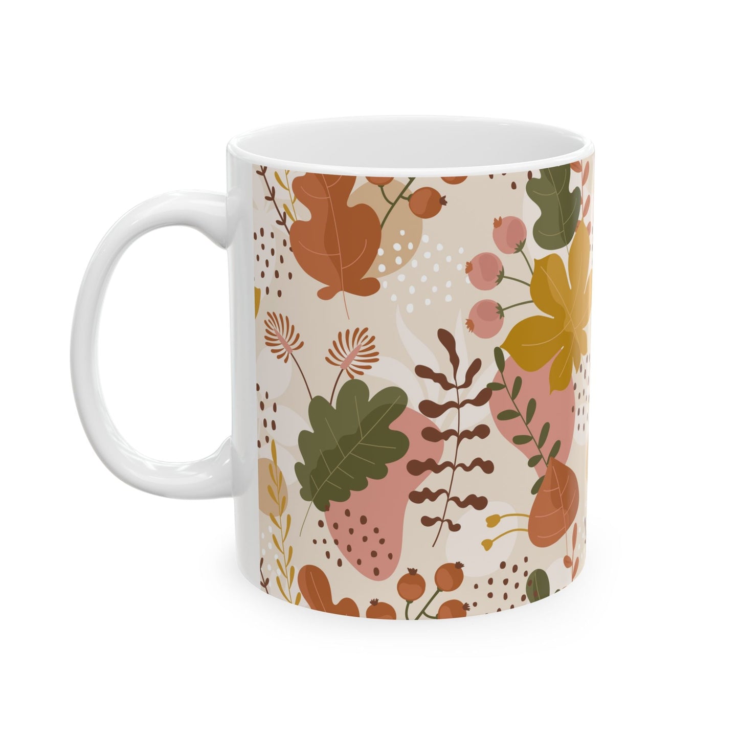 Cozy Floral Ceramic Mug for Tea Lovers, Coffee Cup for Women, Botanical Gift for Her, Autumn Decor, Housewarming Gift - MaisonThreadory