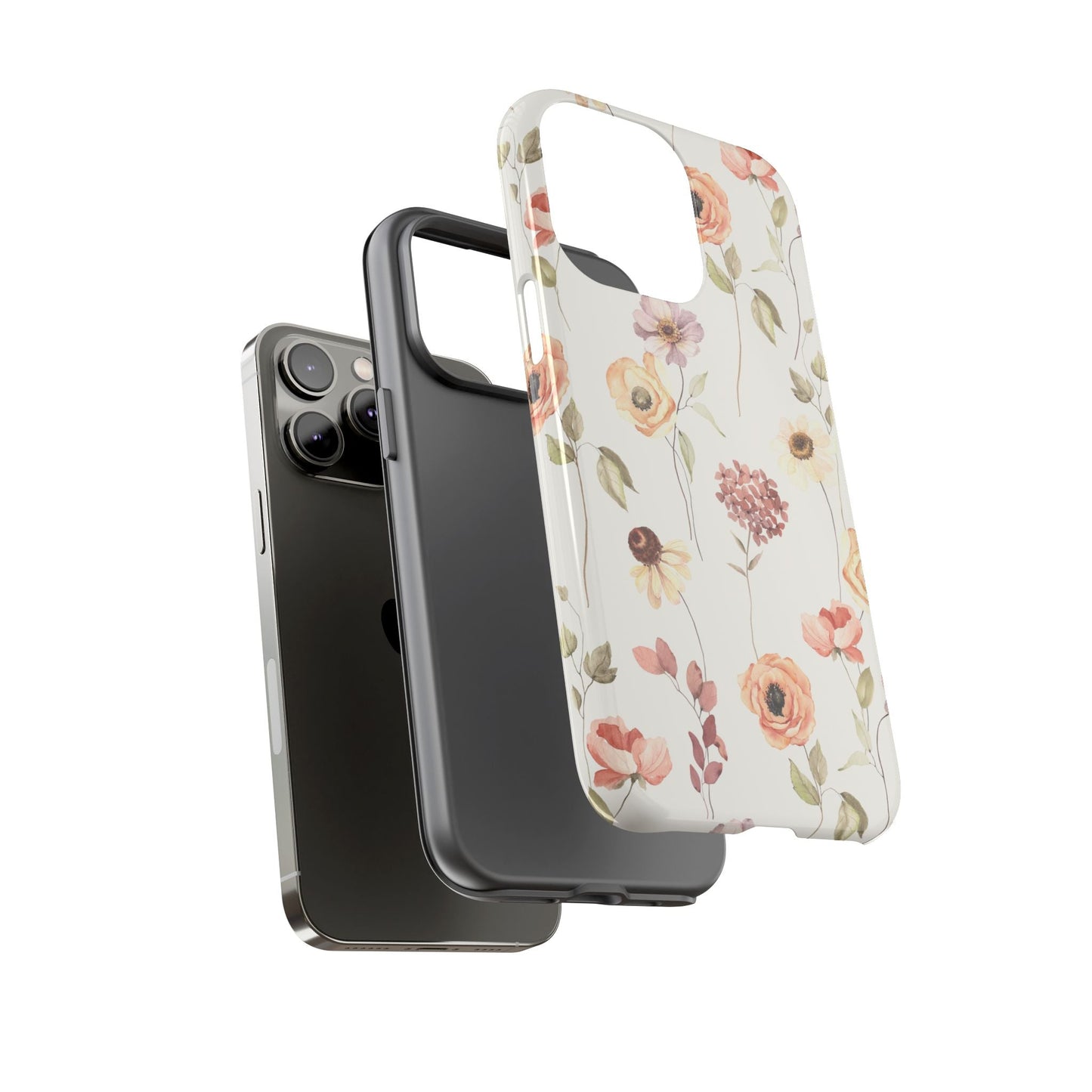 Floral Phone Case, Cute Flower Cover, Botanical Tough Case, Protective Smartphone Shell, Chic Floral Design, Trendy iPhone Case - MaisonThreadory