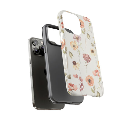 Floral Phone Case, Cute Flower Cover, Botanical Tough Case, Protective Smartphone Shell, Chic Floral Design, Trendy iPhone Case - MaisonThreadory