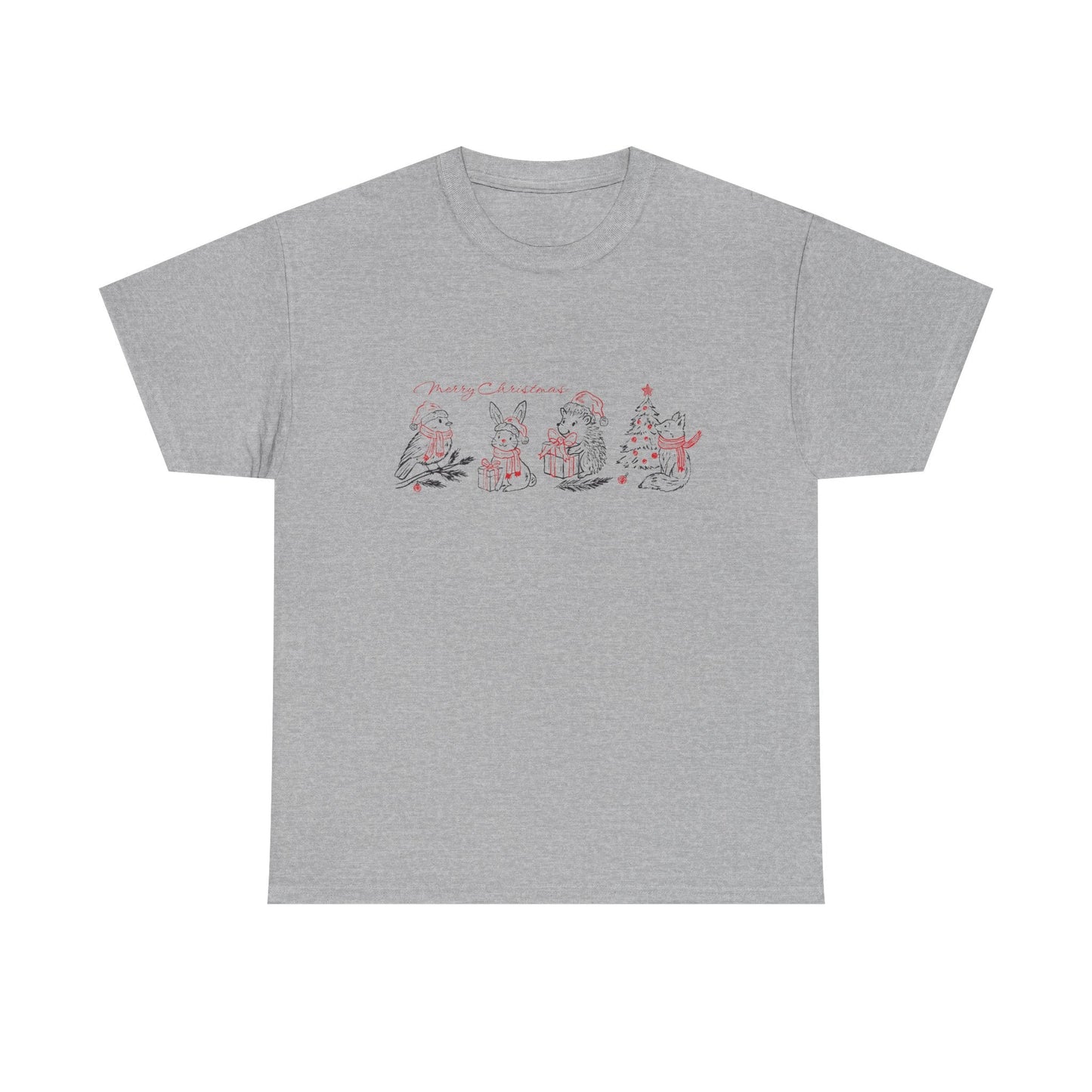 Whimsical Holiday Character Unisex Heavy Cotton Tee, Cute Graphic Tee, Family Reunion Shirt, Christmas Gift, Everyday Casual Wear - MaisonThreadory