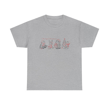 Whimsical Holiday Character Unisex Heavy Cotton Tee, Cute Graphic Tee, Family Reunion Shirt, Christmas Gift, Everyday Casual Wear - MaisonThreadory