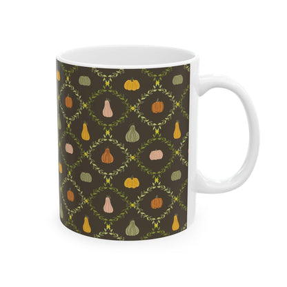 Autumn Harvest Ceramic Mug – Cozy Coffee Cup, Fall Decor, Pumpkin Design, Thanksgiving Gift, Seasonal Drinkware - MaisonThreadory