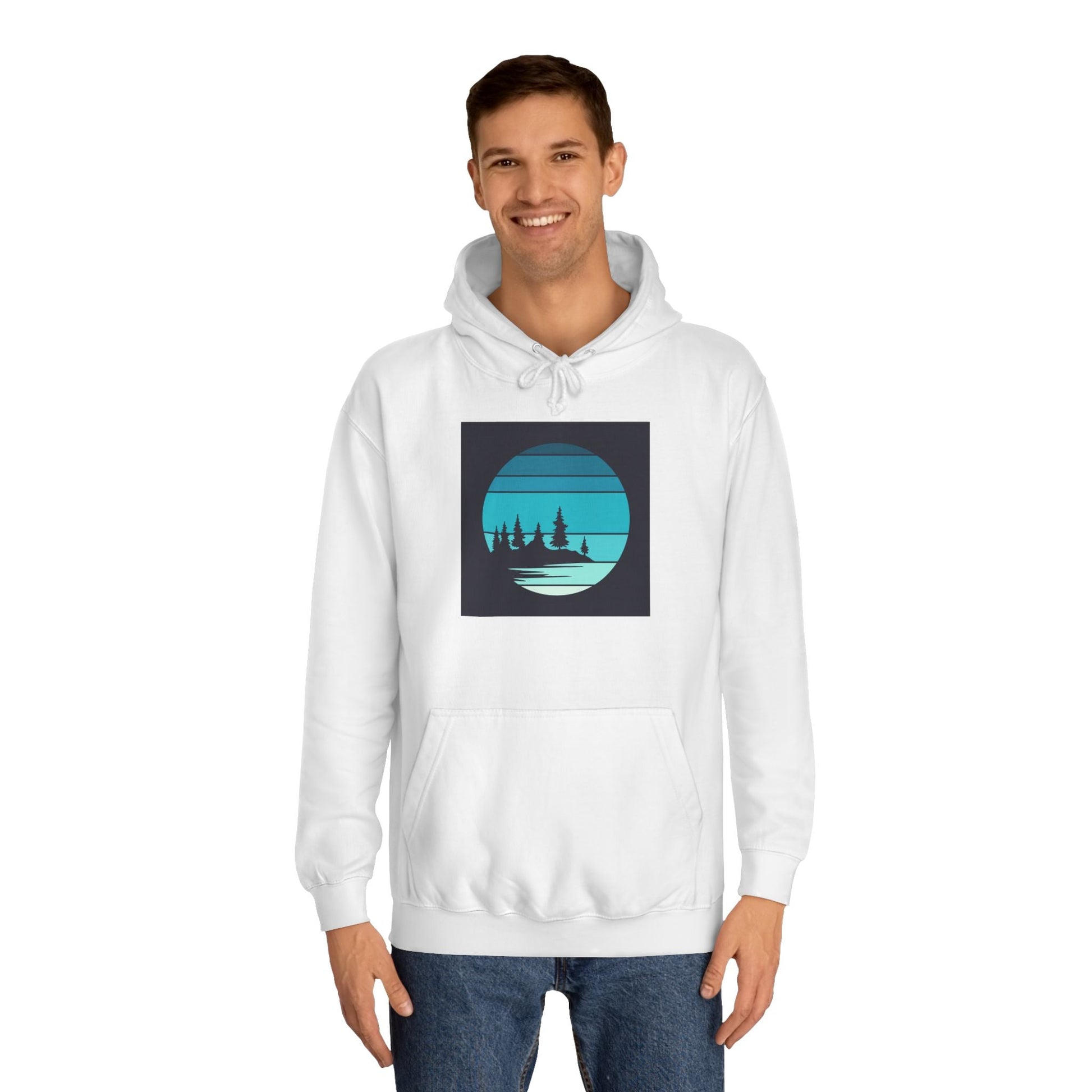 Tranquil Nature Scene Hoodie, Cozy College Sweatshirt, Perfect for Campus Life, Unisex Gift for Students and Nature Lovers, Relaxing [...] - MaisonThreadory