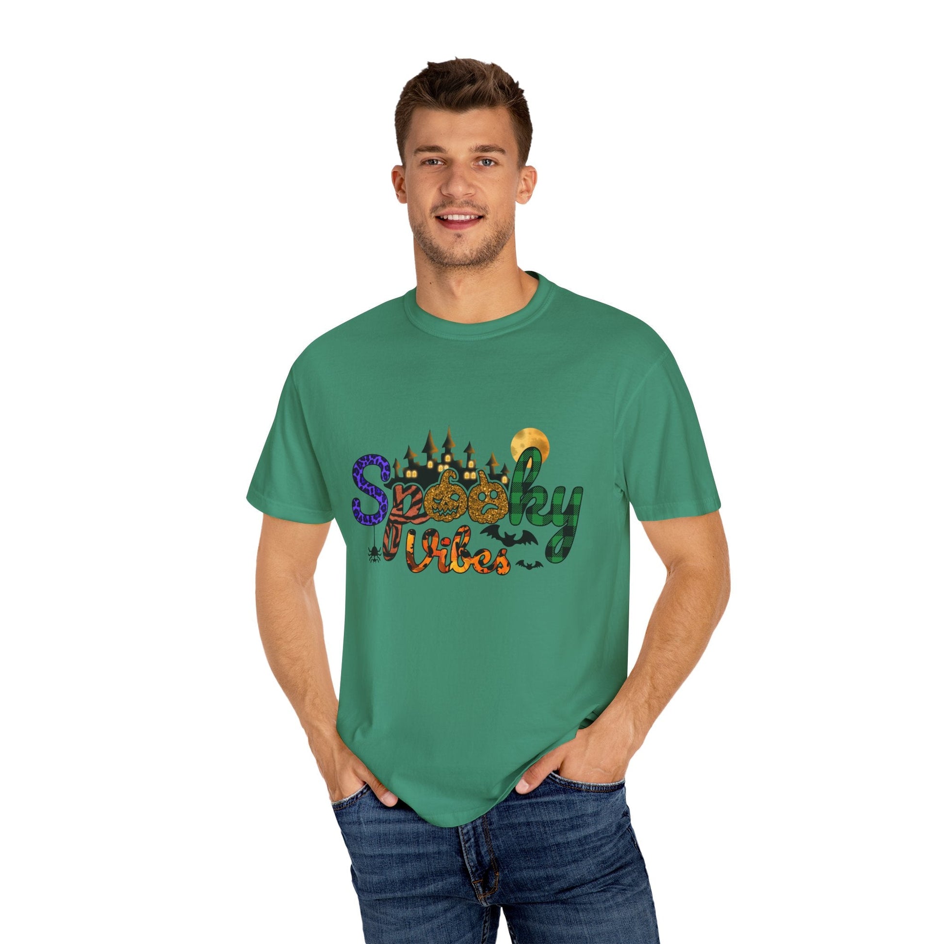 Spooky Vibes T-Shirt, Halloween Shirt, Unisex Tee, Fall Fashion, Casual Wear, Gift for Haunted Lovers - MaisonThreadory