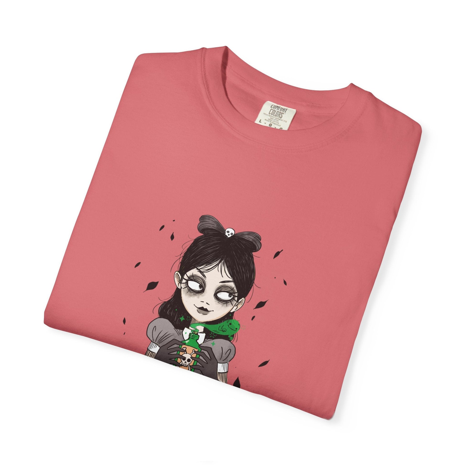 Gothic Girl Graphic Tee, Casual Wear, Halloween T-shirt, Unique Art Clothing, Gift for Teens - MaisonThreadory